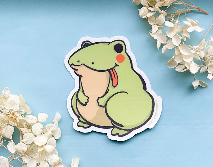 Bleppy the Frog Clear Vinyl Sticker