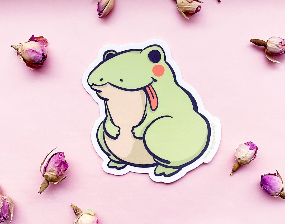 Bleppy the Frog Clear Vinyl Sticker