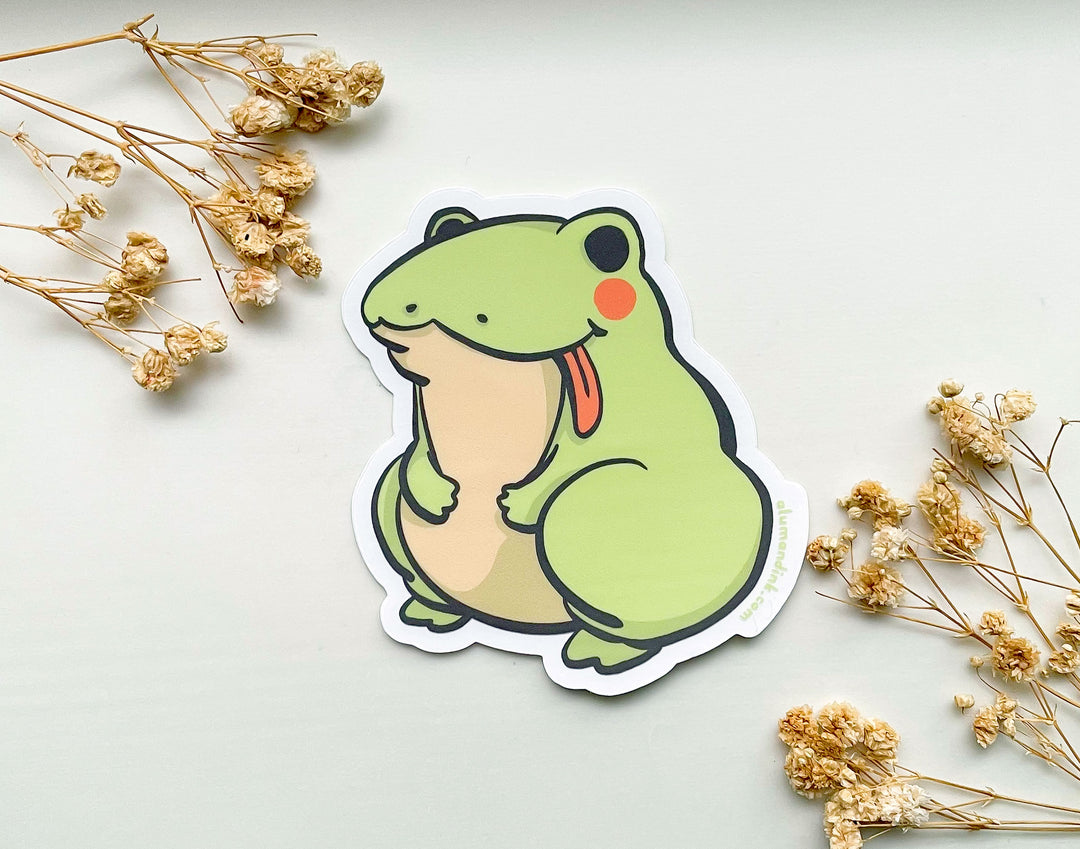 Bleppy the Frog Clear Vinyl Sticker