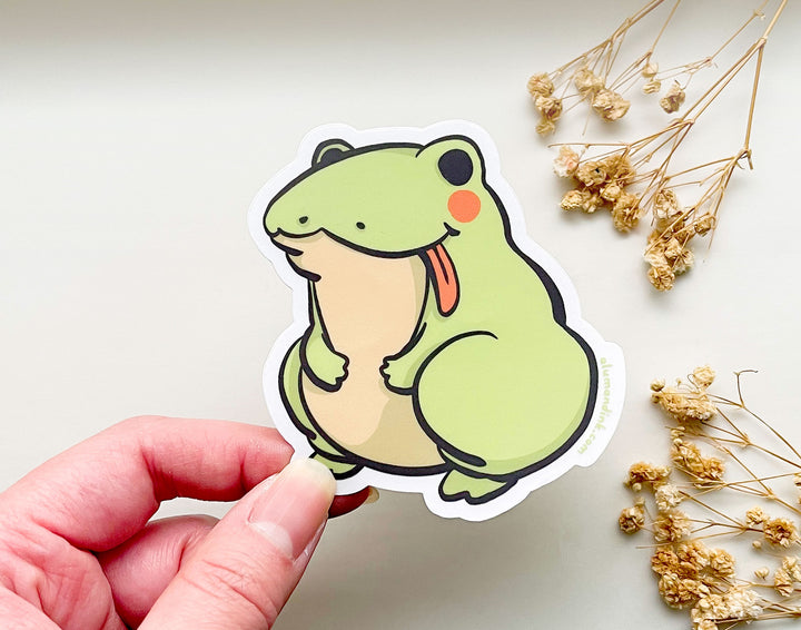 Bleppy the Frog Clear Vinyl Sticker