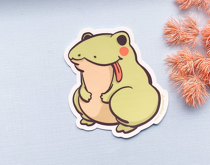 Bleppy the Frog Clear Vinyl Sticker