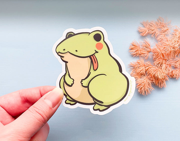 Bleppy the Frog Clear Vinyl Sticker