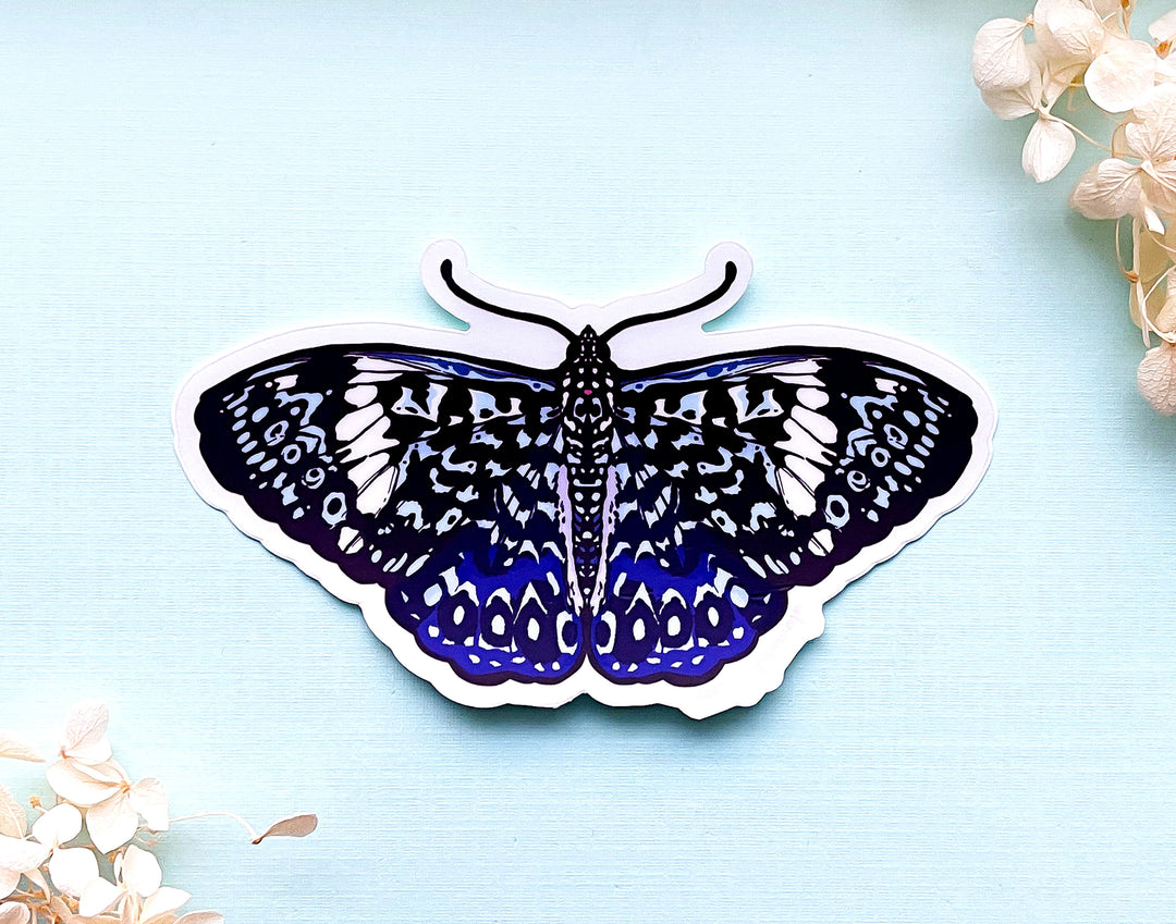 Starry Night Cracker Butterfly Clear Vinyl Sticker