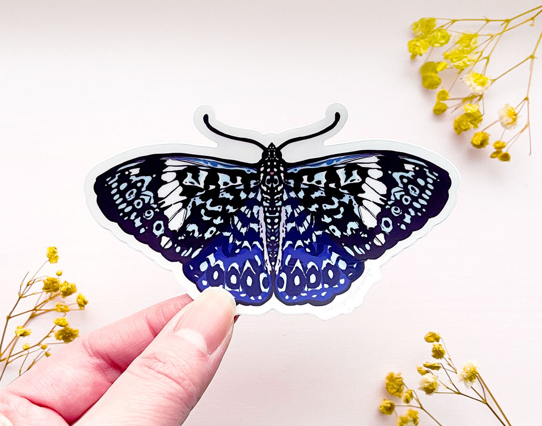 Starry Night Cracker Butterfly Clear Vinyl Sticker