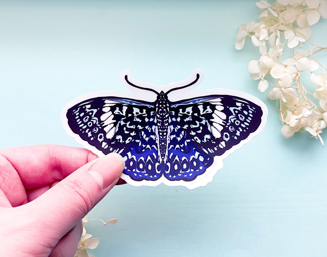 Starry Night Cracker Butterfly Clear Vinyl Sticker