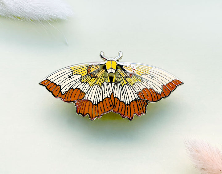 Bordered Beauty Moth (Epione repandaria) Enamel Pin