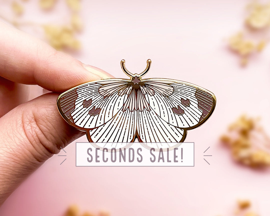 Cabbage White Butterfly Enamel Pin (Seconds)