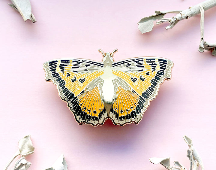 California Tortoiseshell Butterfly (Nymphalis californica) Enamel Pin