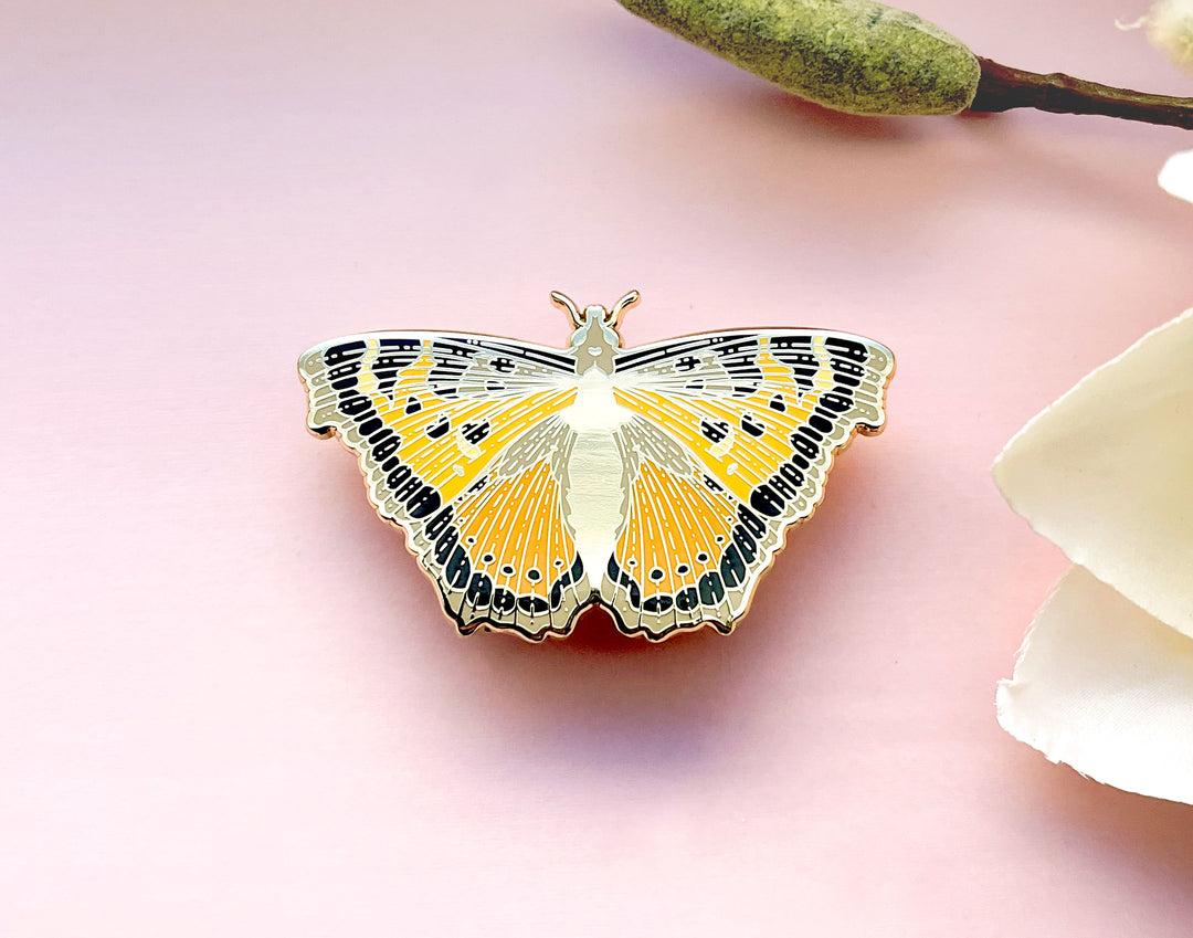 California Tortoiseshell Butterfly (Nymphalis californica) Enamel Pin