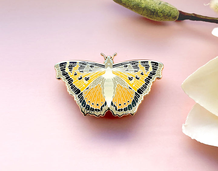 California Tortoiseshell Butterfly (Nymphalis californica) Enamel Pin