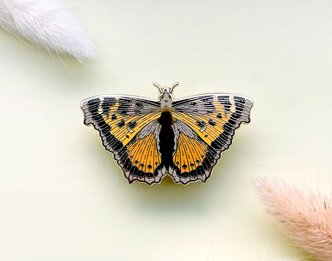 California Tortoiseshell Butterfly (Nymphalis californica) Enamel Pin