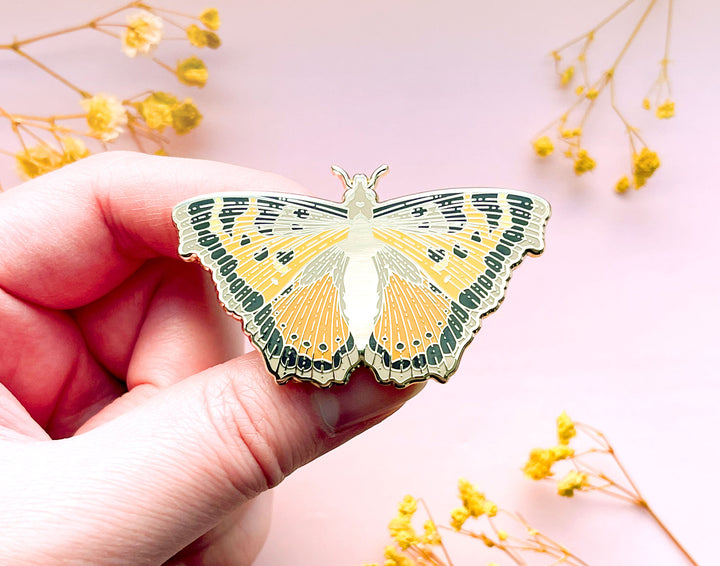 California Tortoiseshell Butterfly (Nymphalis californica) Enamel Pin