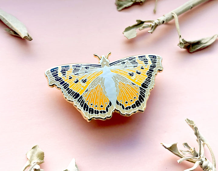 California Tortoiseshell Butterfly (Nymphalis californica) Enamel Pin