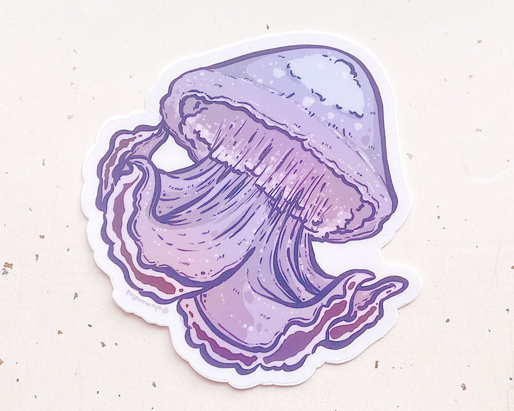 Cannonball Jellyfish Clear Vinyl Sticker