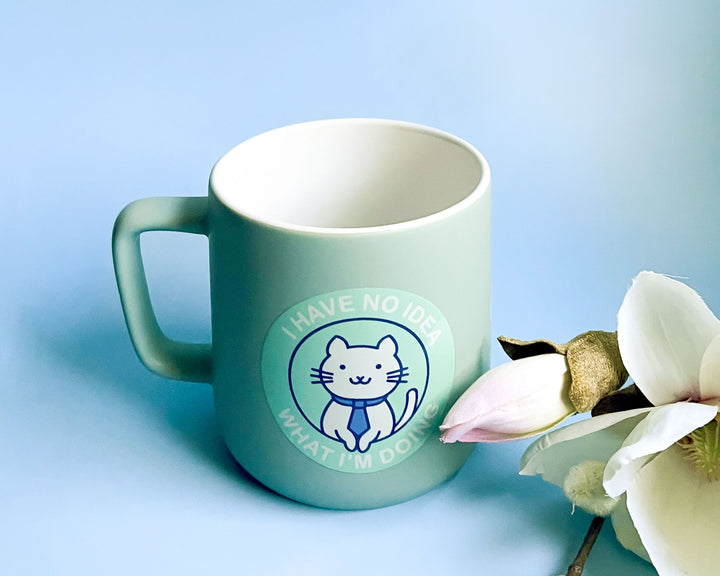 I Have No Idea Cat Mint Mug