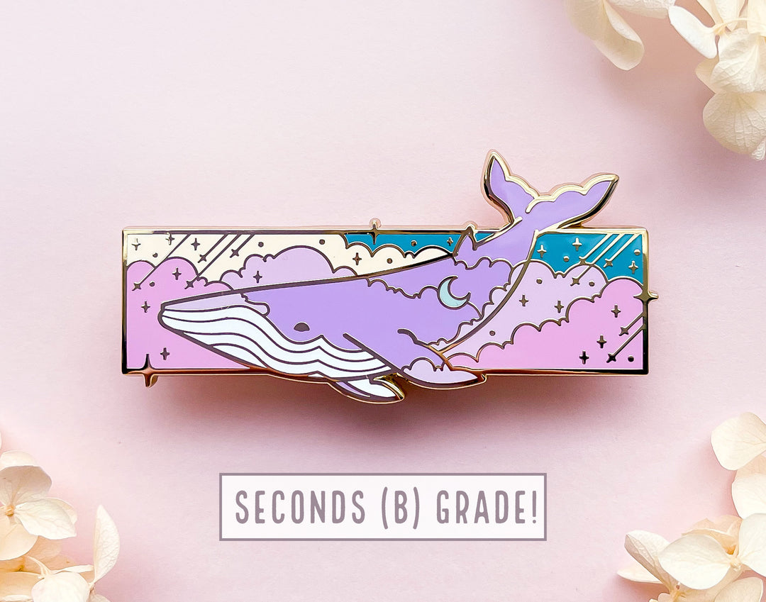 Cloud Drifter Whale Enamel Pin (Seconds)