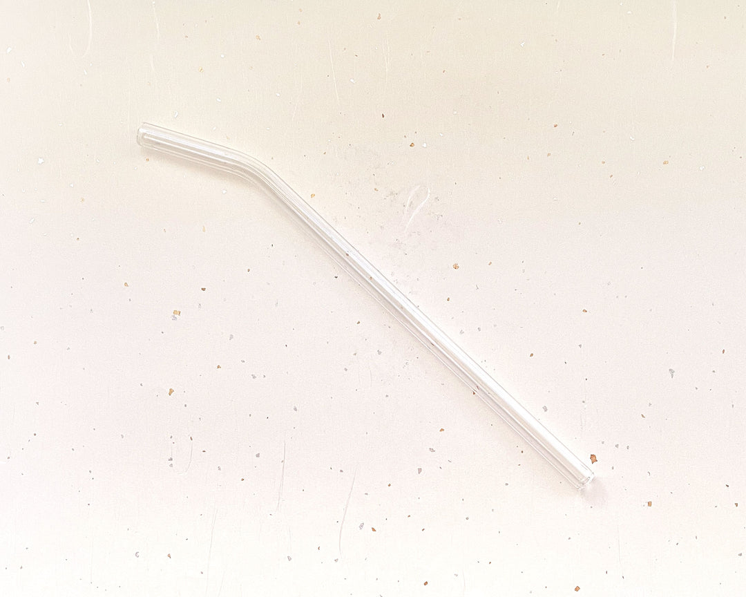 Angled Clear Glass Straw