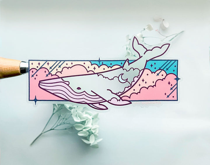 Transparent Cloud Drifter Whale Clear Vinyl Sticker