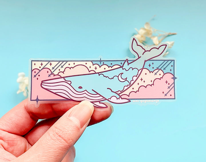 Transparent Cloud Drifter Whale Clear Vinyl Sticker