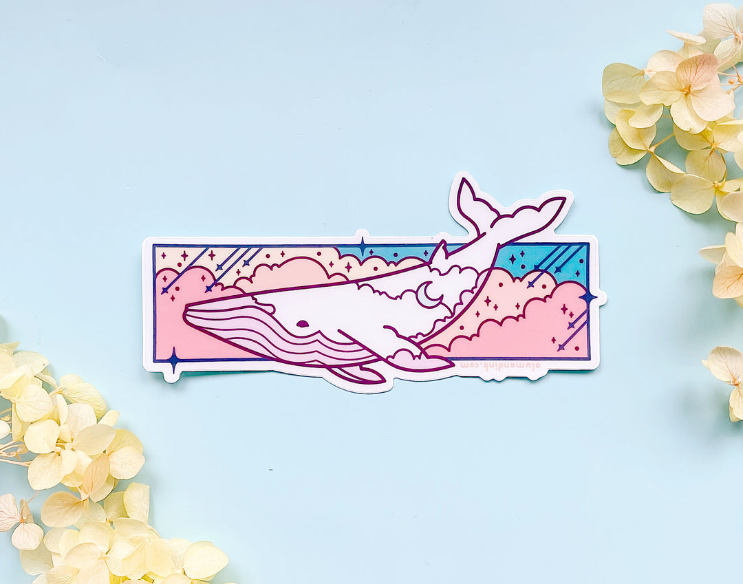 Transparent Cloud Drifter Whale Clear Vinyl Sticker
