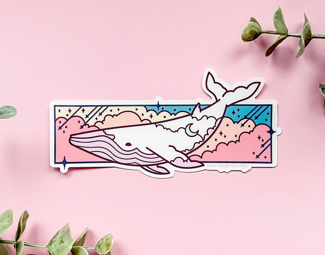 Transparent Cloud Drifter Whale Clear Vinyl Sticker