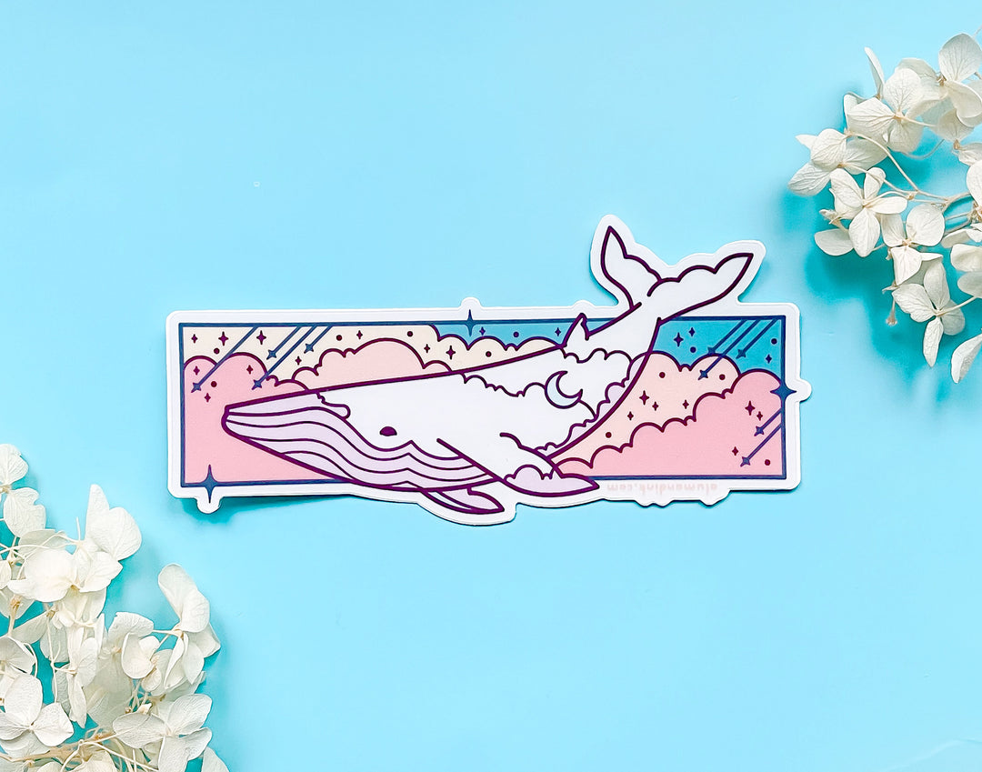 Transparent Cloud Drifter Whale Clear Vinyl Sticker