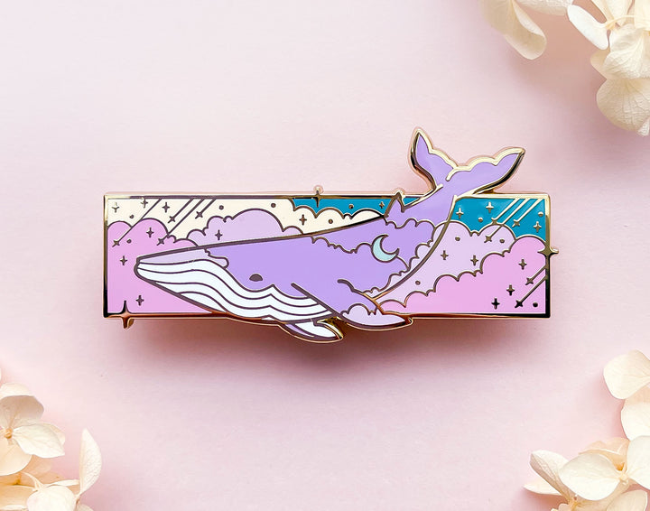Mira the Cloud Drifter Space Whale Enamel Pin