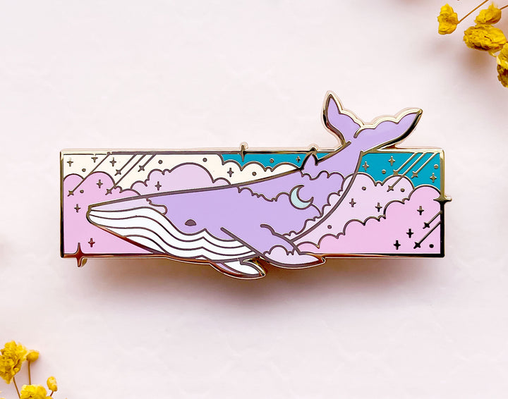 Mira the Cloud Drifter Space Whale Enamel Pin
