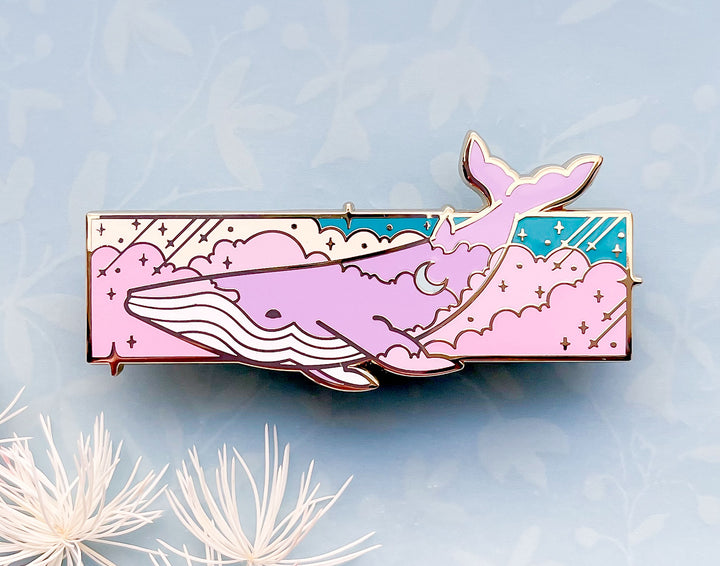 Mira the Cloud Drifter Space Whale Enamel Pin
