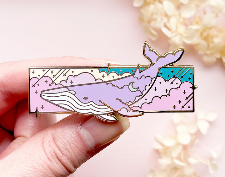 Mira the Cloud Drifter Space Whale Enamel Pin