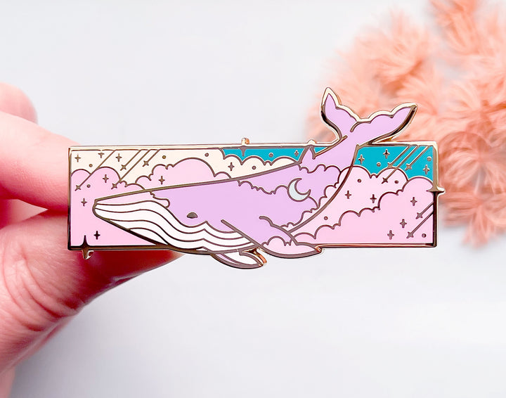 Mira the Cloud Drifter Space Whale Enamel Pin