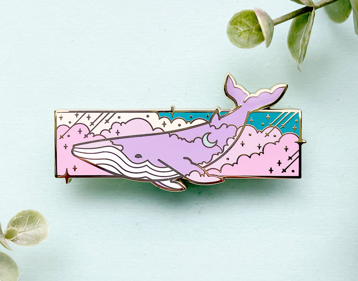 Mira the Cloud Drifter Space Whale Enamel Pin