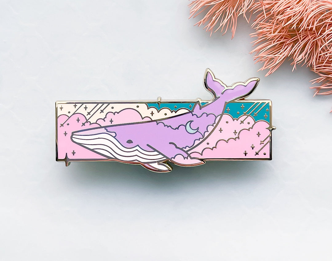 Mira the Cloud Drifter Space Whale Enamel Pin