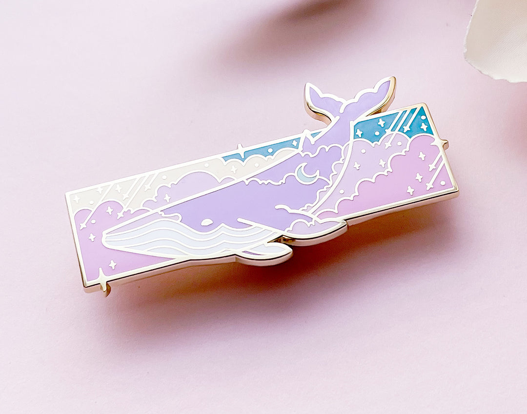 Mira the Cloud Drifter Space Whale Enamel Pin