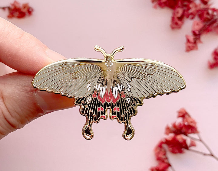 Common Mormon Butterfly (Papilio polytes) Enamel Pin