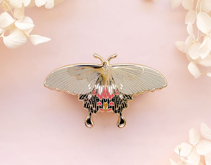 Common Mormon Butterfly (Papilio polytes) Enamel Pin