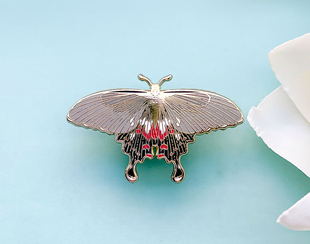 Common Mormon Butterfly (Papilio polytes) Enamel Pin