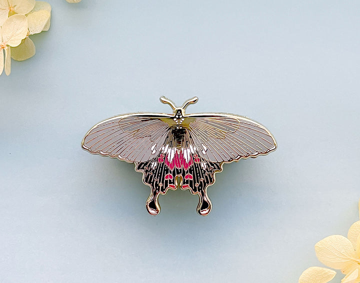 Common Mormon Butterfly (Papilio polytes) Enamel Pin