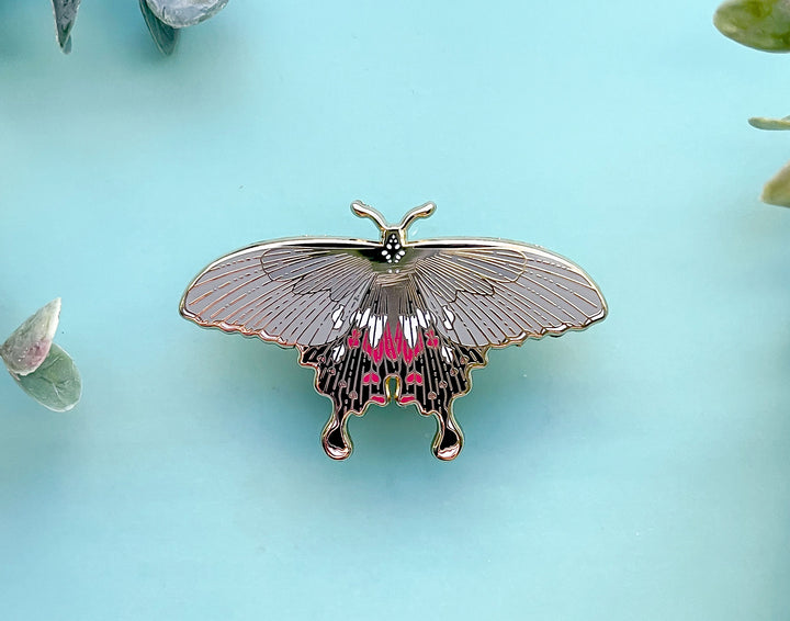 Common Mormon Butterfly (Papilio polytes) Enamel Pin