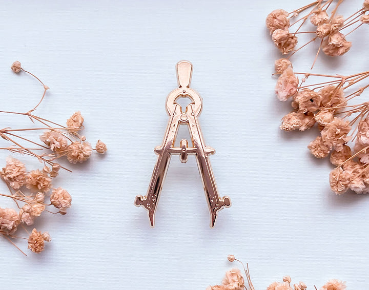 Bow Compass Gold Plated Pin