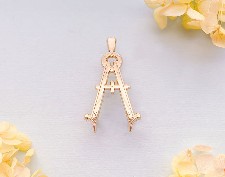 Bow Compass Gold Plated Pin