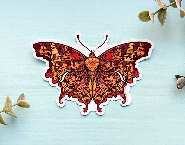 Comma Butterfly Clear Vinyl Sticker