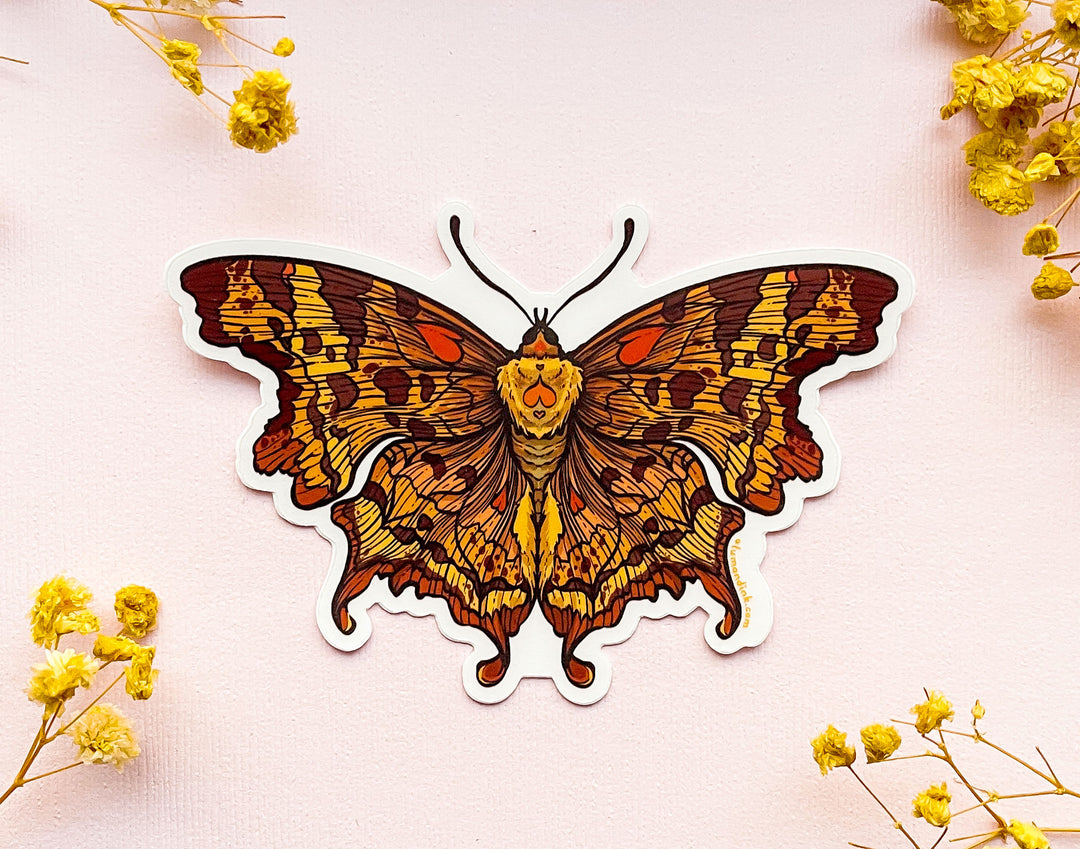 Comma Butterfly Clear Vinyl Sticker