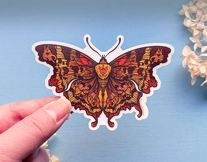 Comma Butterfly Clear Vinyl Sticker