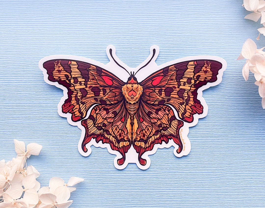 Comma Butterfly Clear Vinyl Sticker