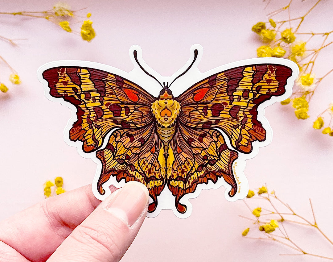 Comma Butterfly Clear Vinyl Sticker