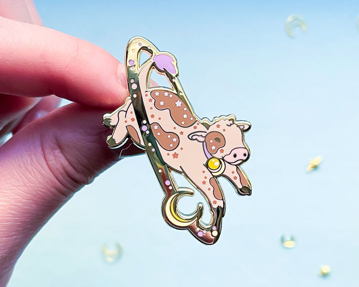 Cosmic Cow Enamel Pin