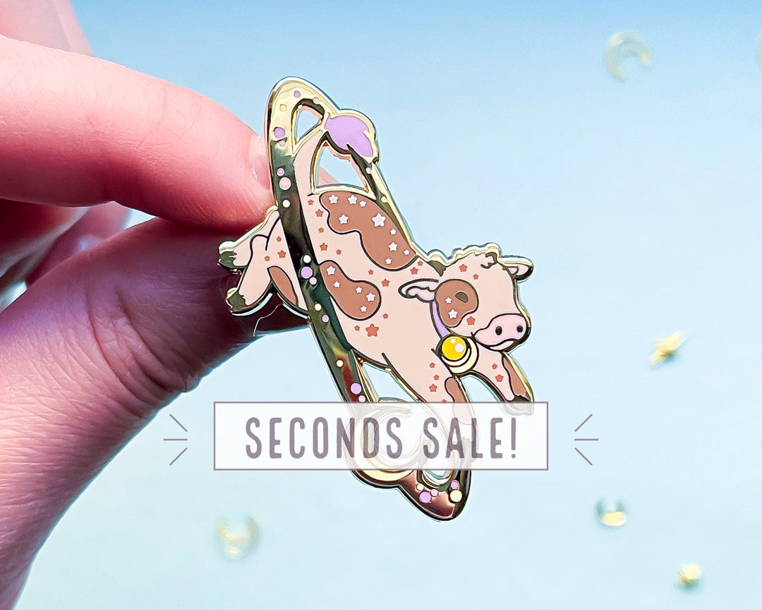 Cosmic Cow Enamel Pin (Seconds)