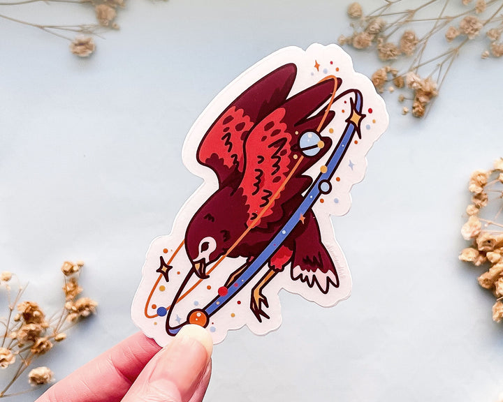 Cosmic Hawk Clear Vinyl Sticker