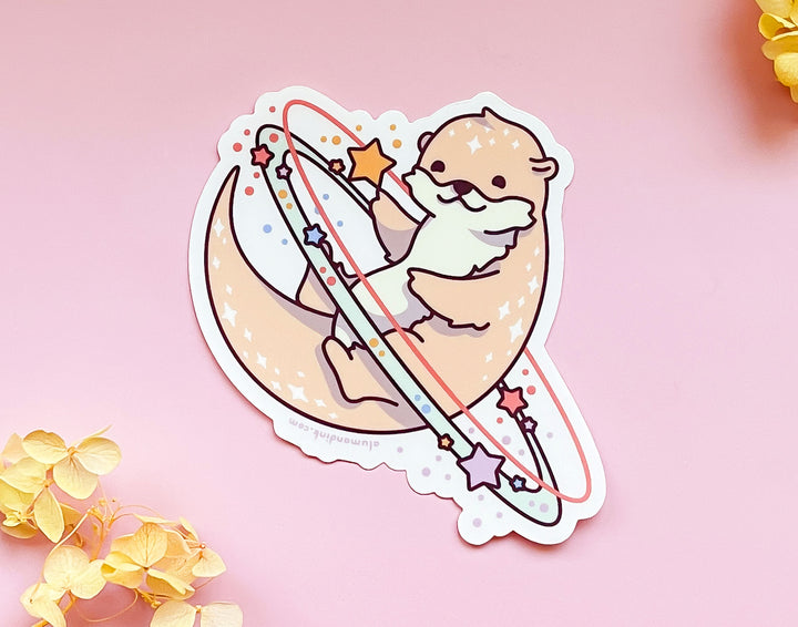 Cosmic Otter Clear Vinyl Sticker